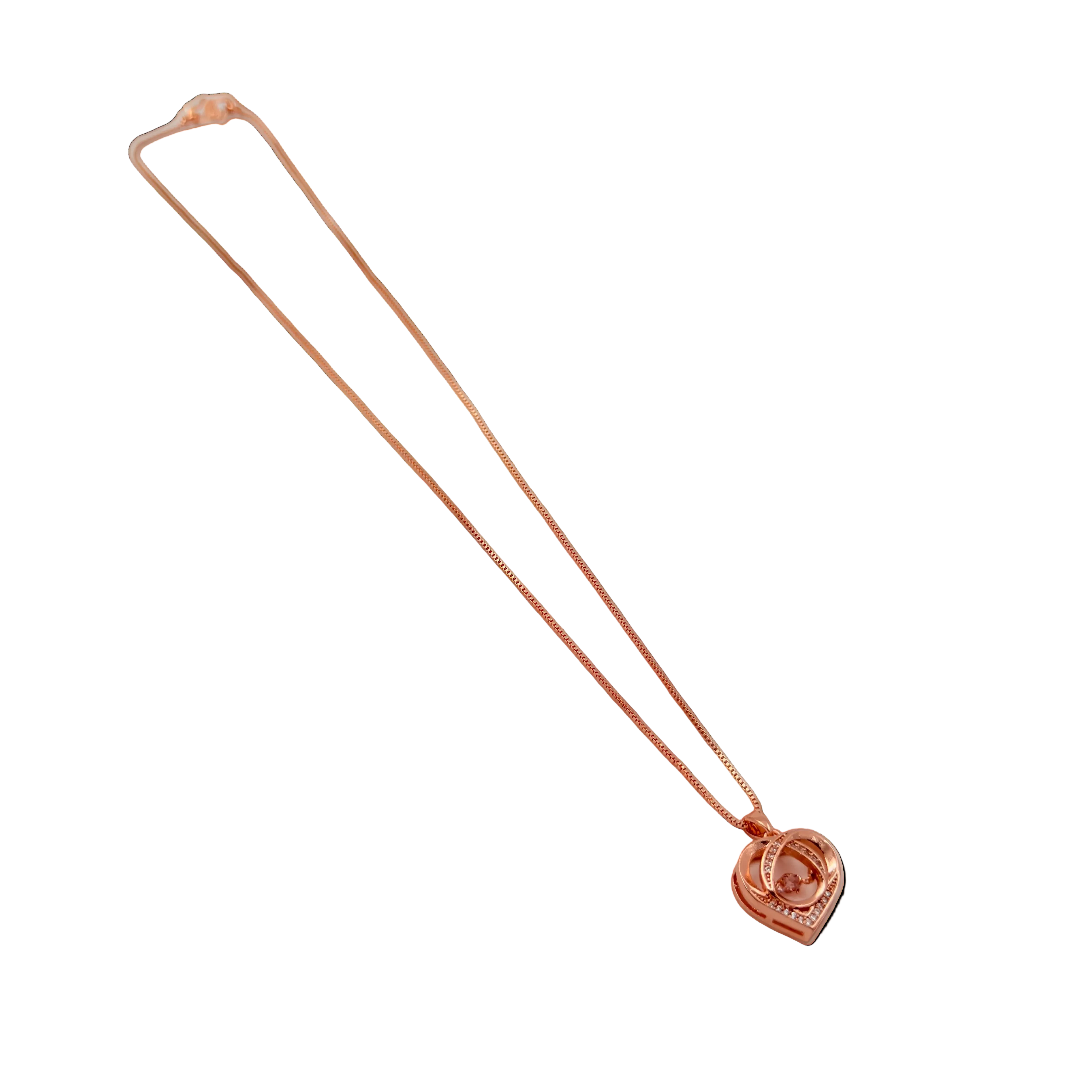 Rose Gold Eternal Heart Pendant Necklace