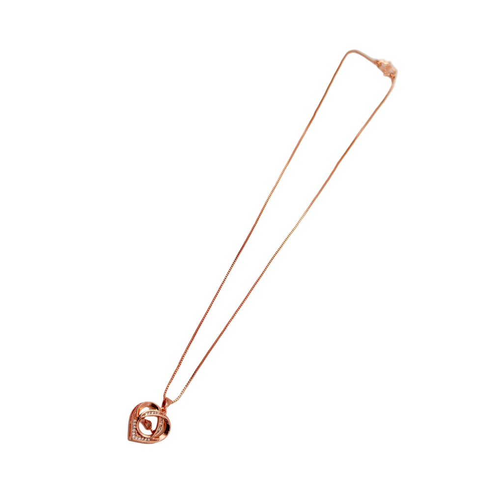 Rose Gold Eternal Heart Pendant Necklace