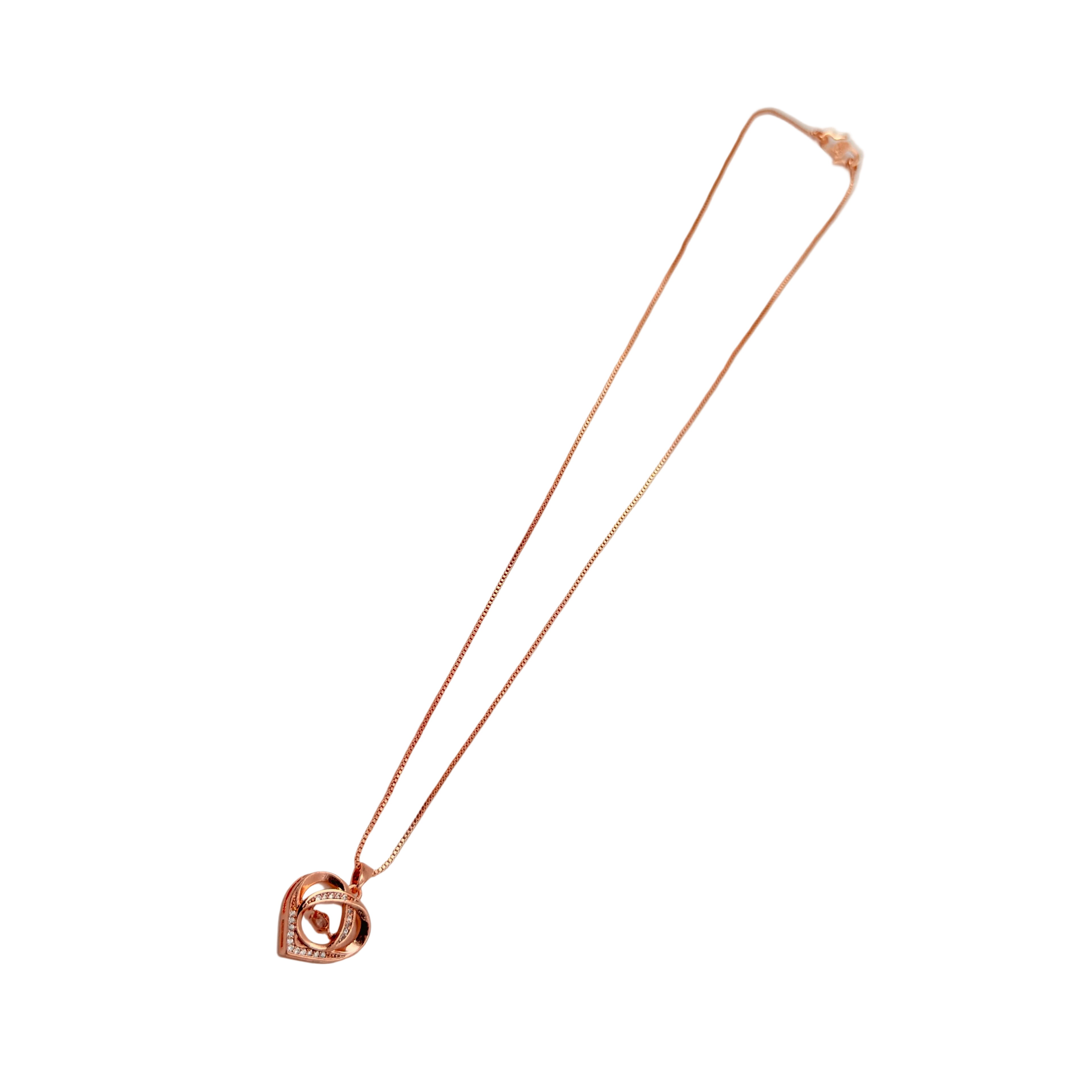 Rose Gold Eternal Heart Pendant Necklace