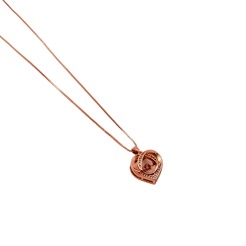 Rose Gold Eternal Heart Pendant Necklace