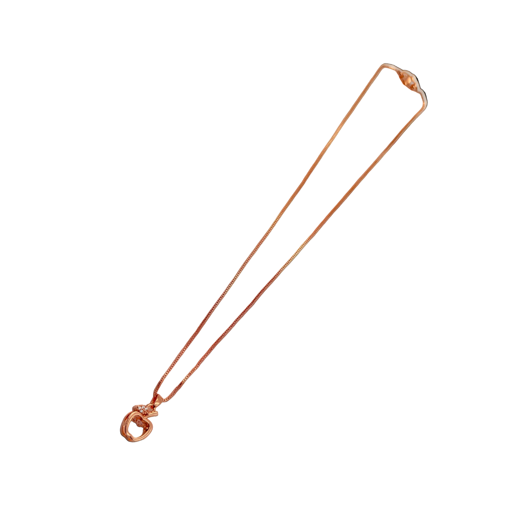 Rose Gold Apple Charm Pendant Necklace