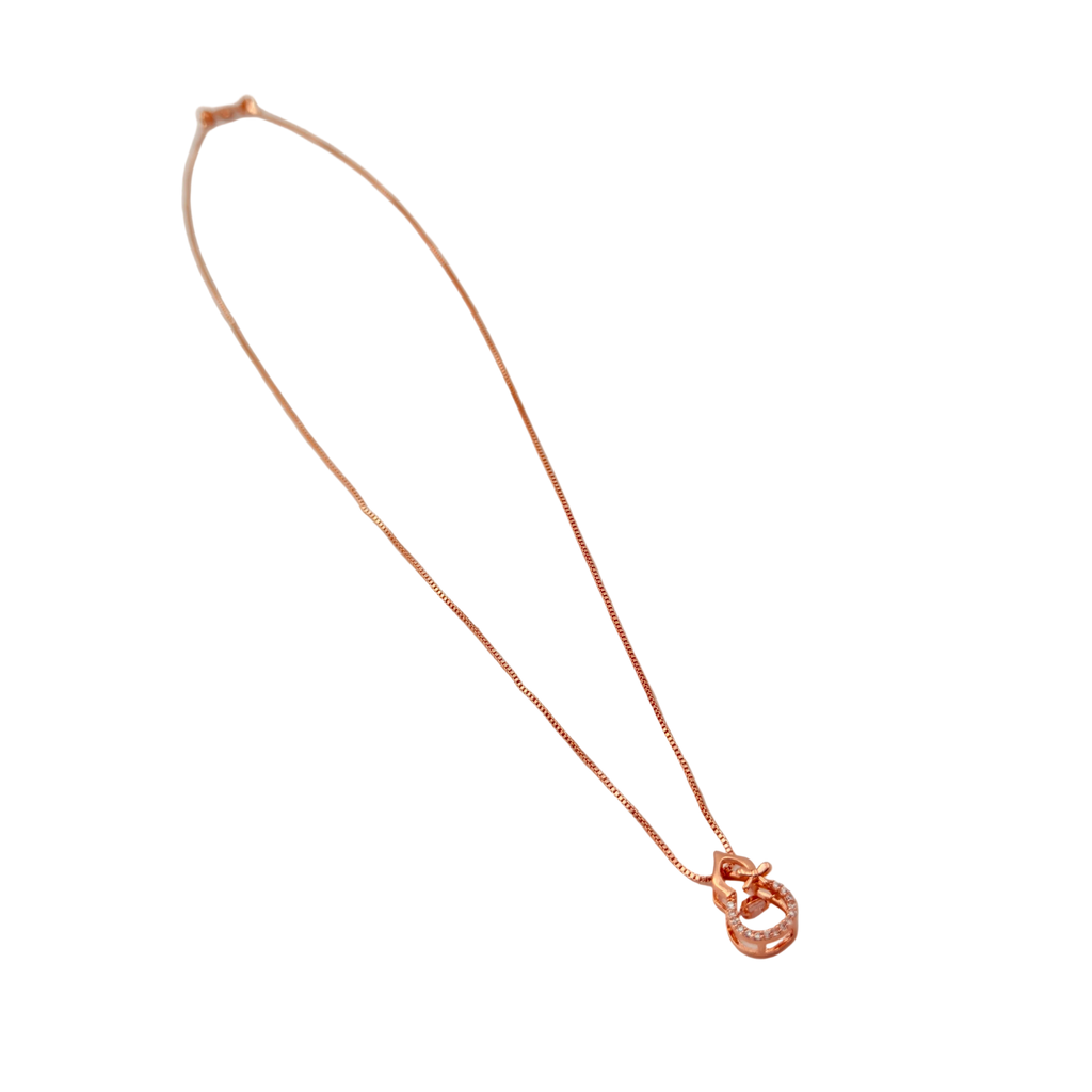 Rose Gold Lucky Horseshoe Pendant Necklace
