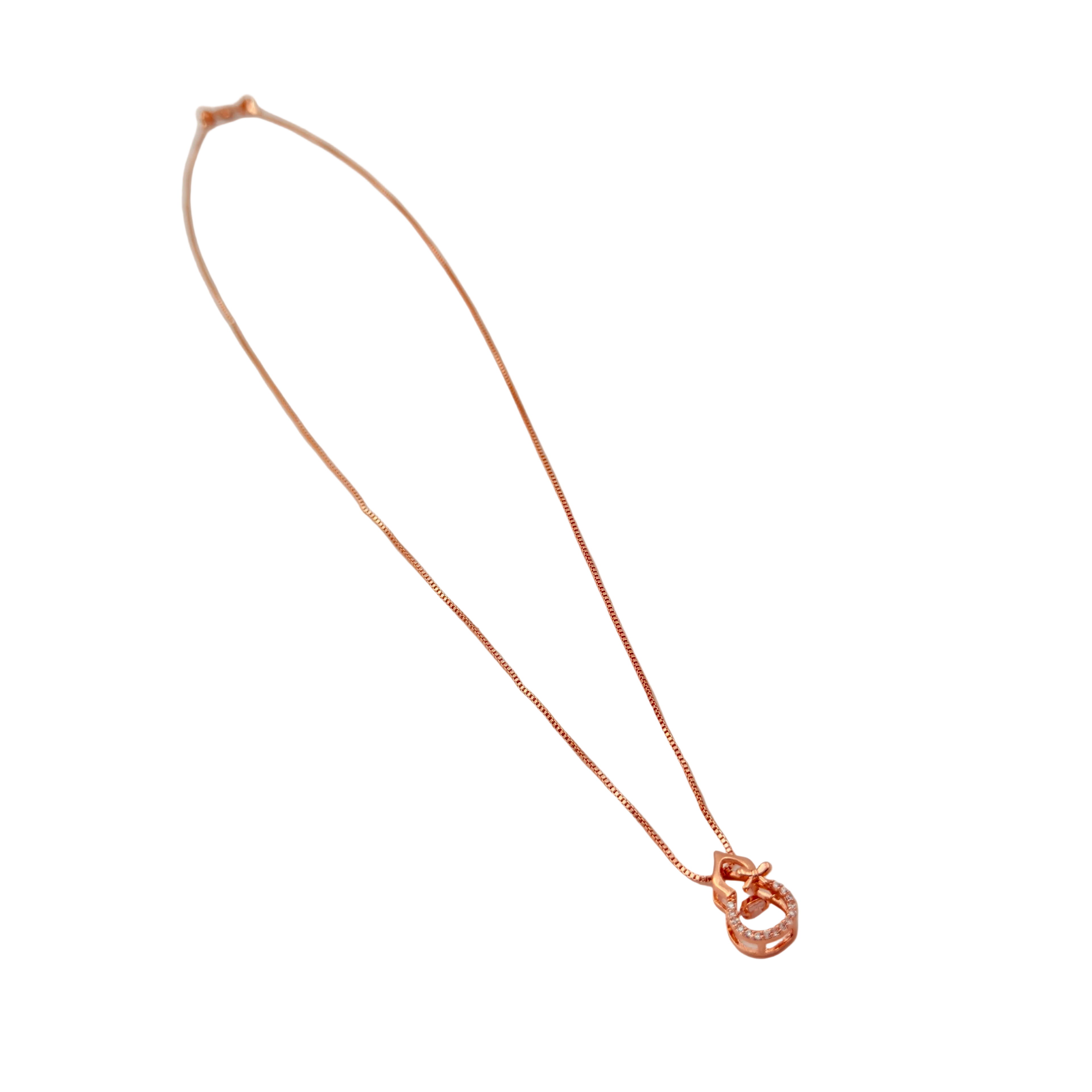 Rose Gold Lucky Horseshoe Pendant Necklace