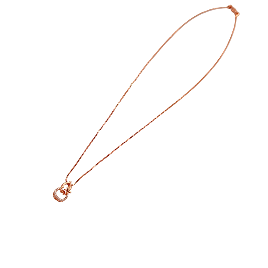 Rose Gold Lucky Horseshoe Pendant Necklace