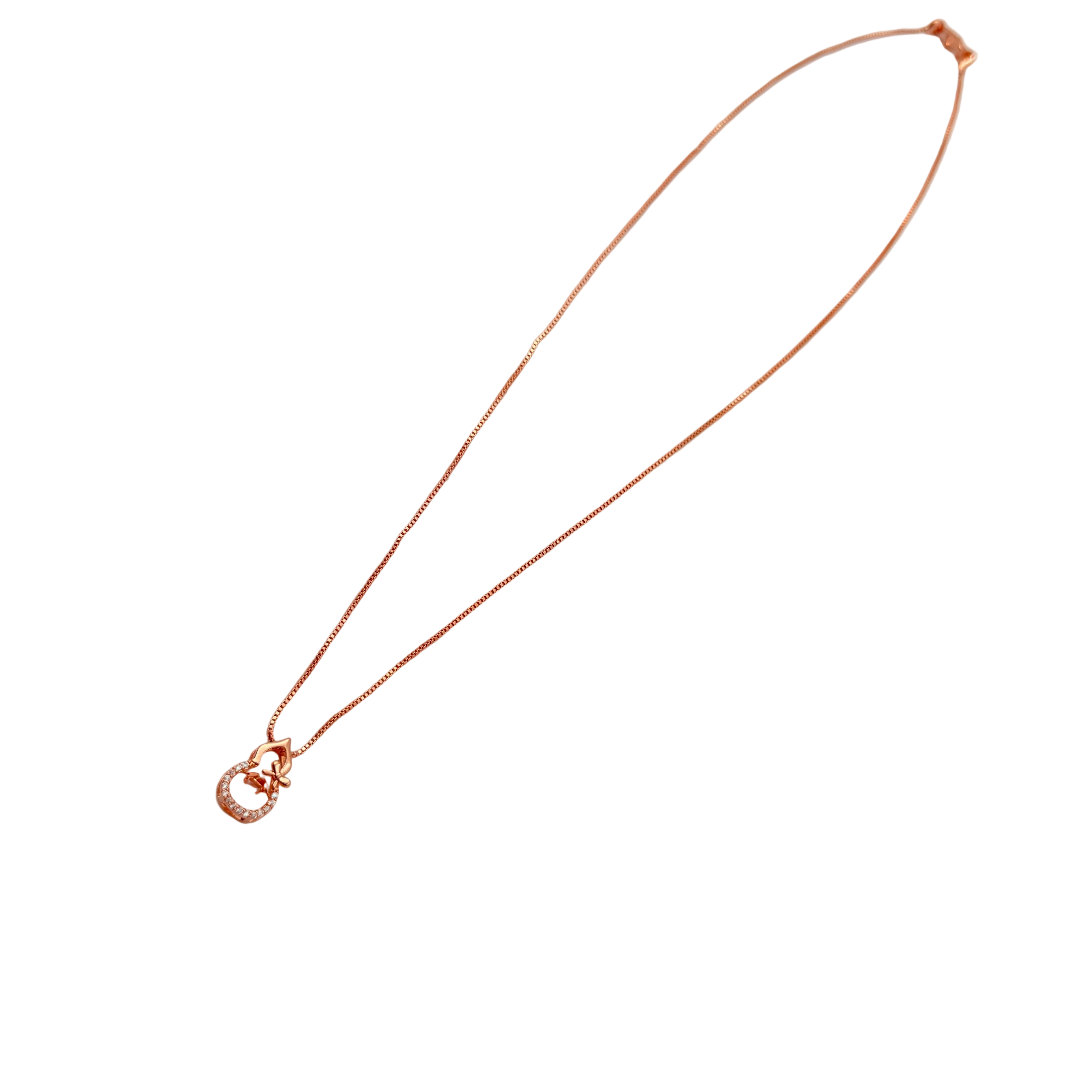 Rose Gold Lucky Horseshoe Pendant Necklace