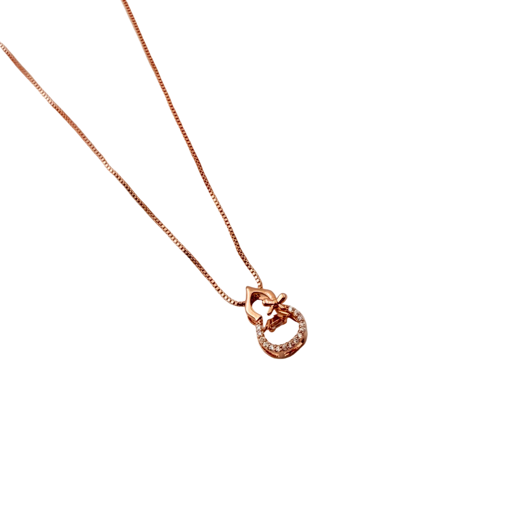 Rose Gold Lucky Horseshoe Pendant Necklace