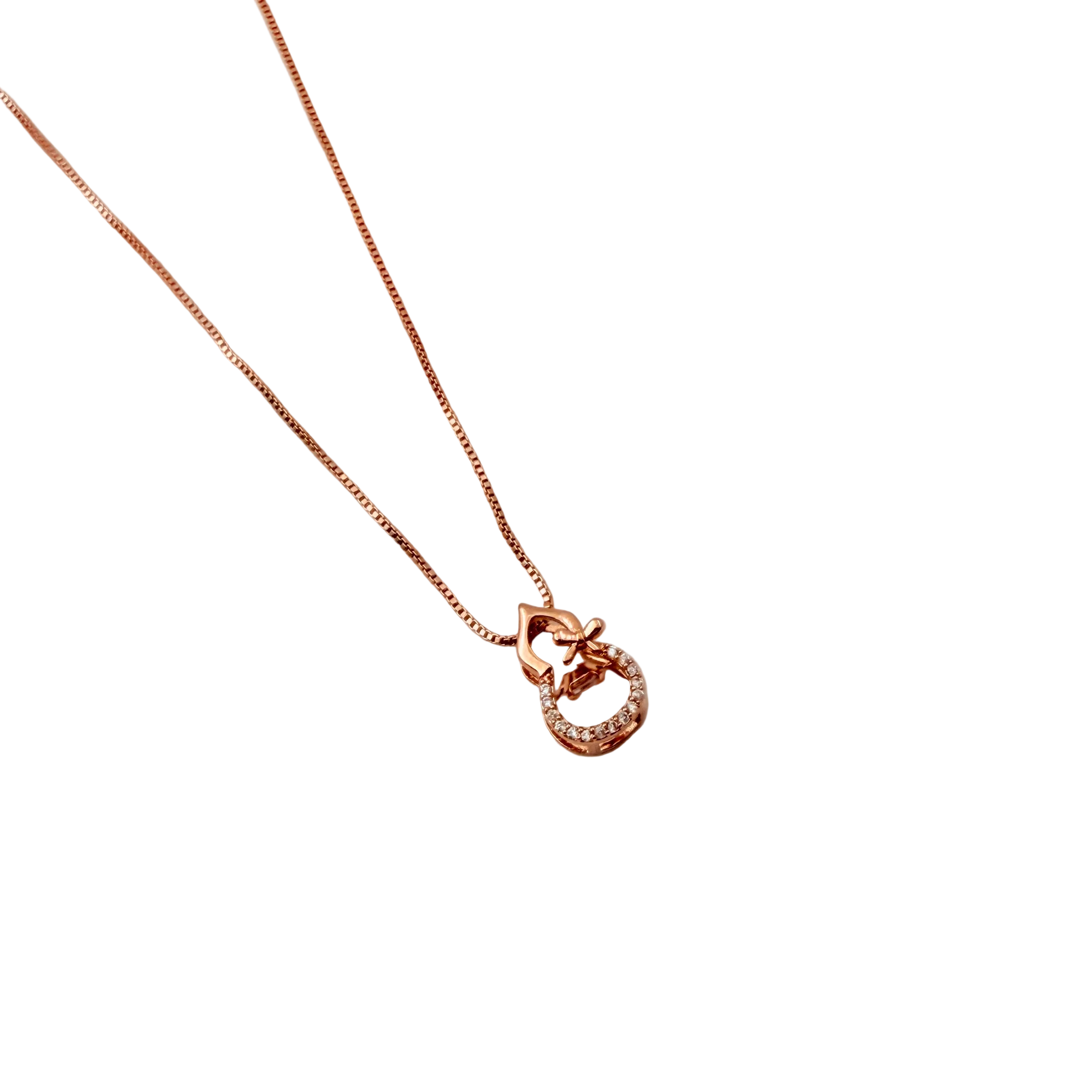 Rose Gold Lucky Horseshoe Pendant Necklace