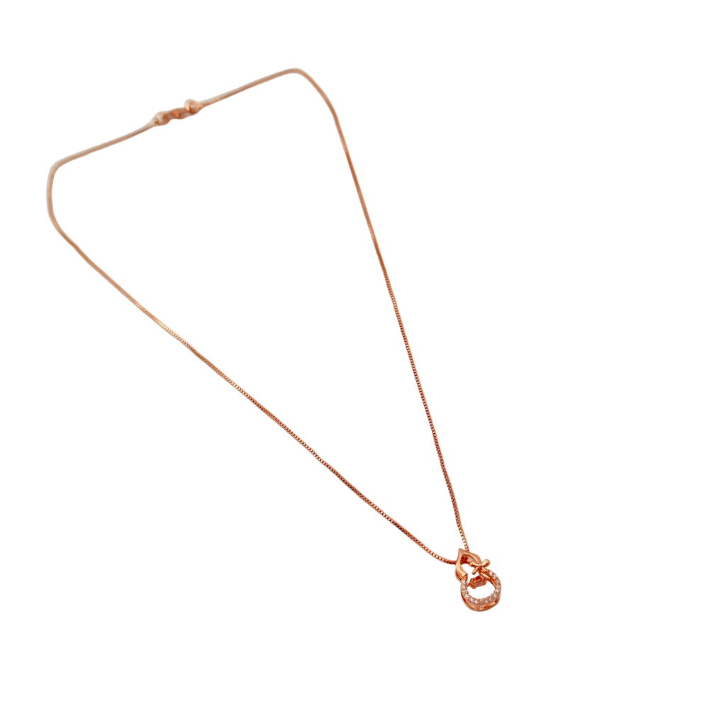 Rose Gold Lucky Horseshoe Pendant Necklace