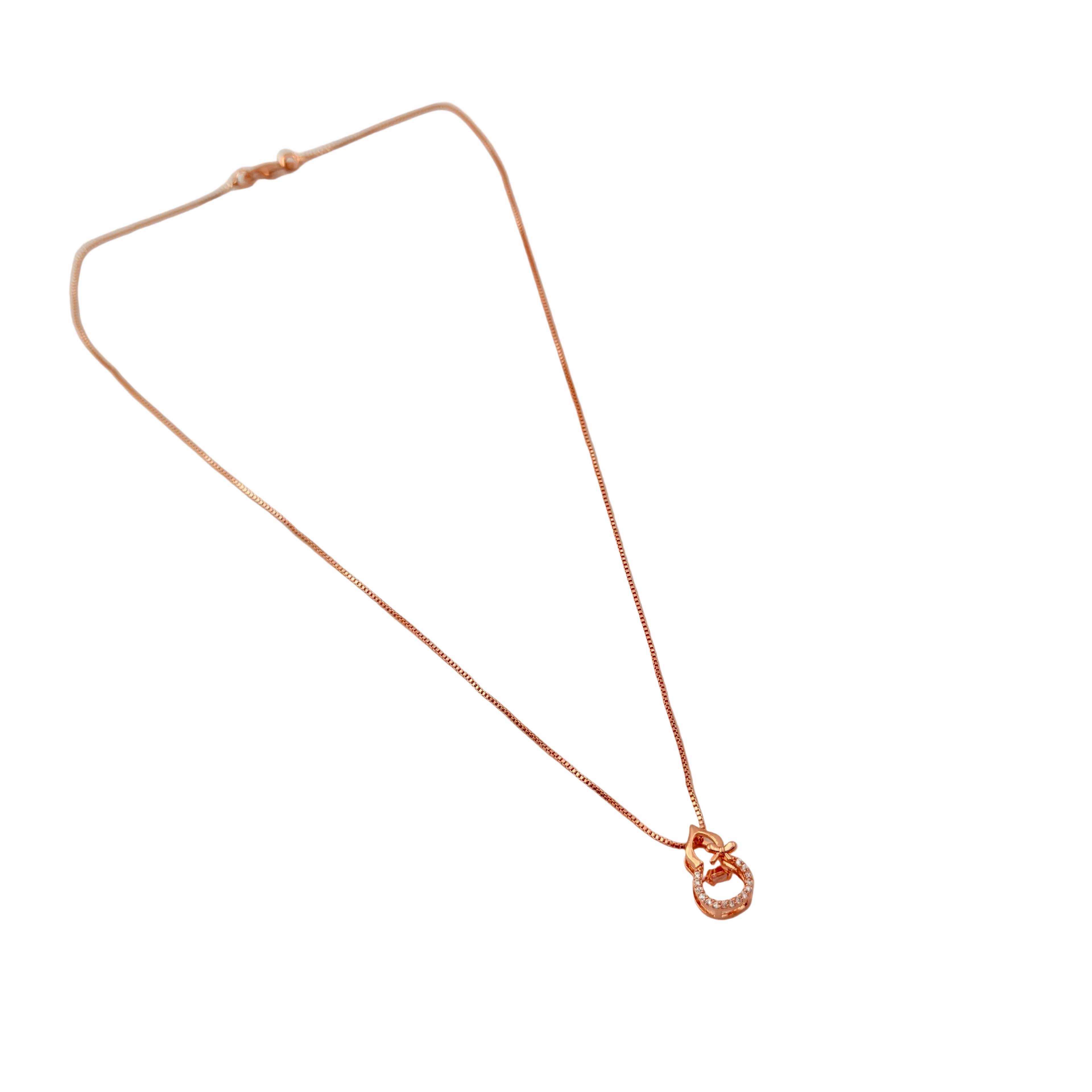 Rose Gold Lucky Horseshoe Pendant Necklace