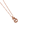 Rose Gold Crystal Bow Drop Pendant Necklace