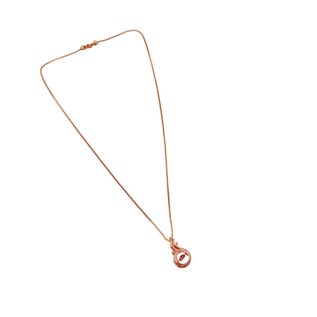 Rose Gold Swan Crystal Pendant Necklace