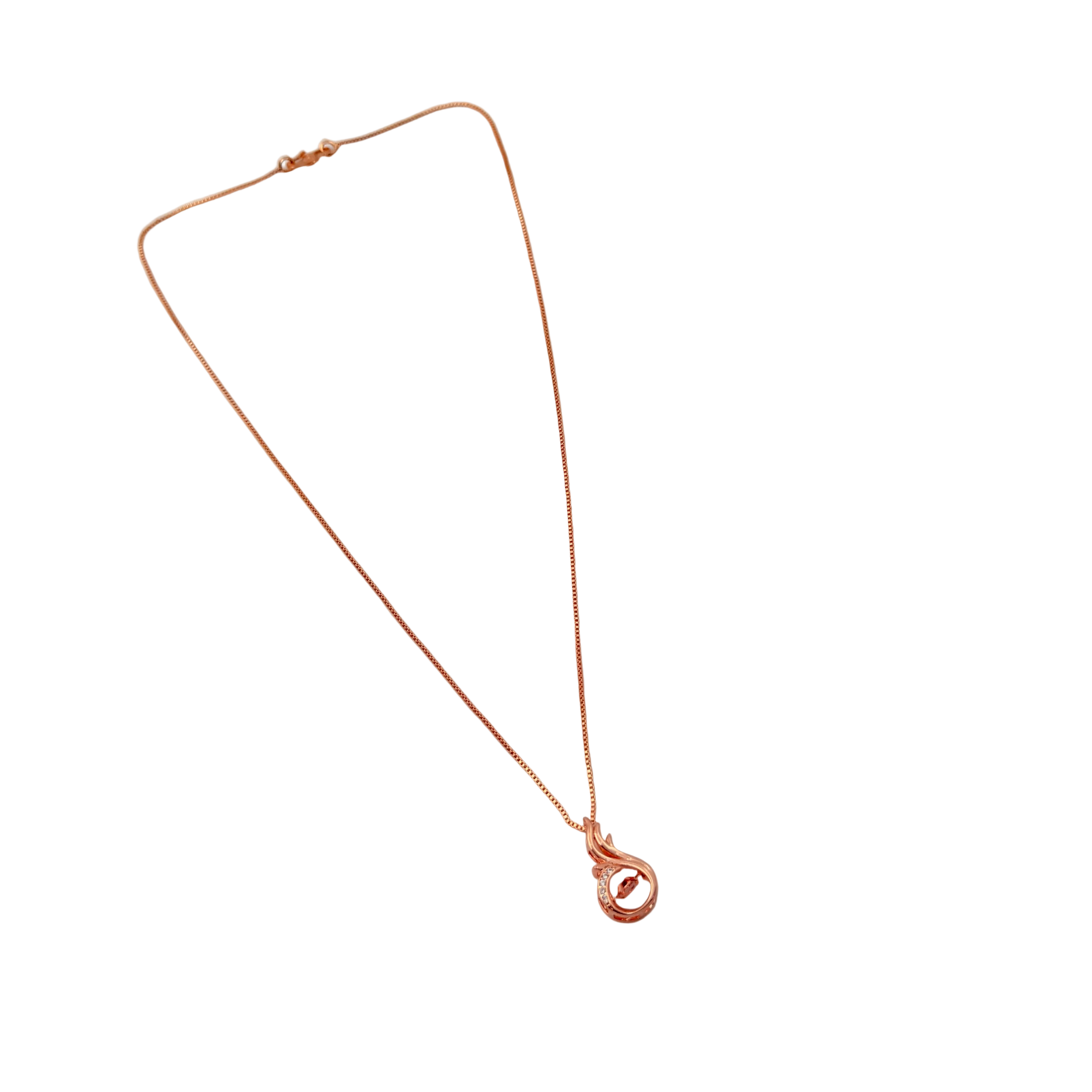 Rose Gold Swan Crystal Pendant Necklace