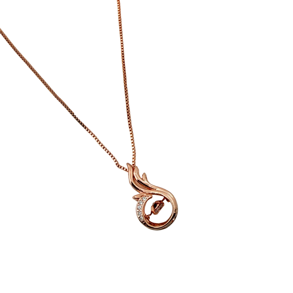 Rose Gold Swan Crystal Pendant Necklace