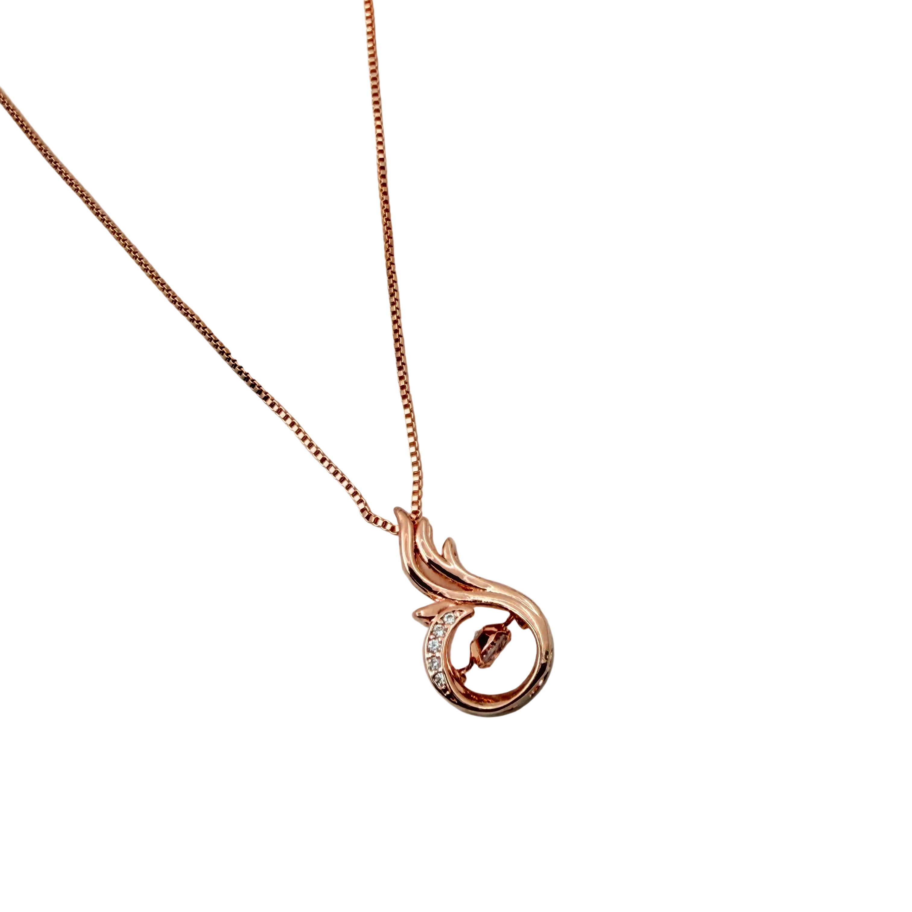 Rose Gold Swan Crystal Pendant Necklace