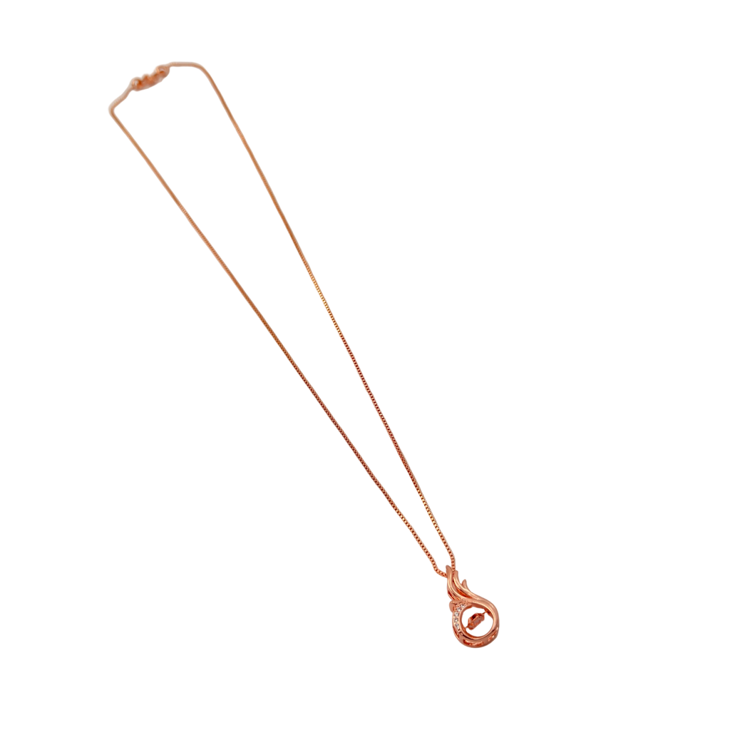 Rose Gold Swan Crystal Pendant Necklace