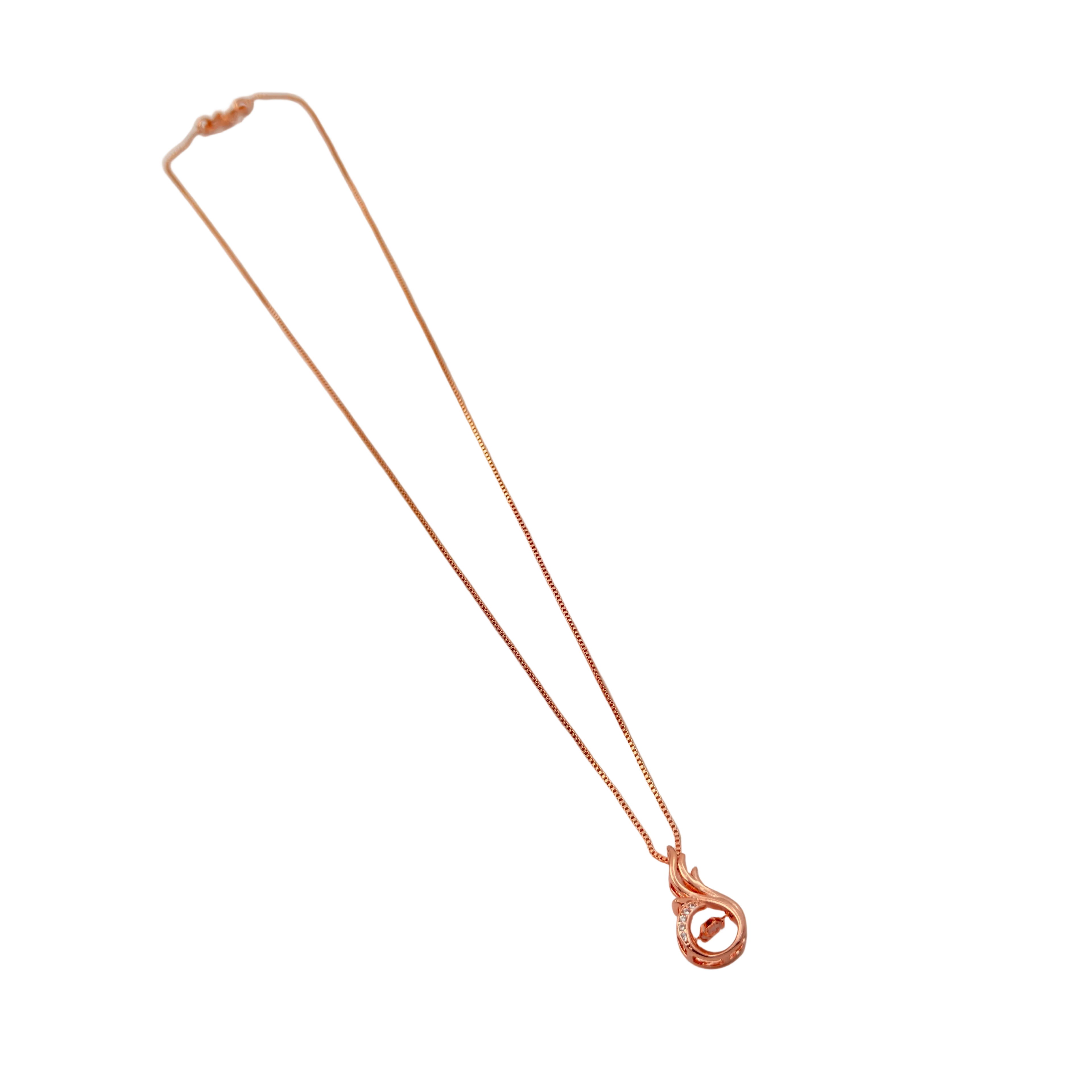 Rose Gold Swan Crystal Pendant Necklace
