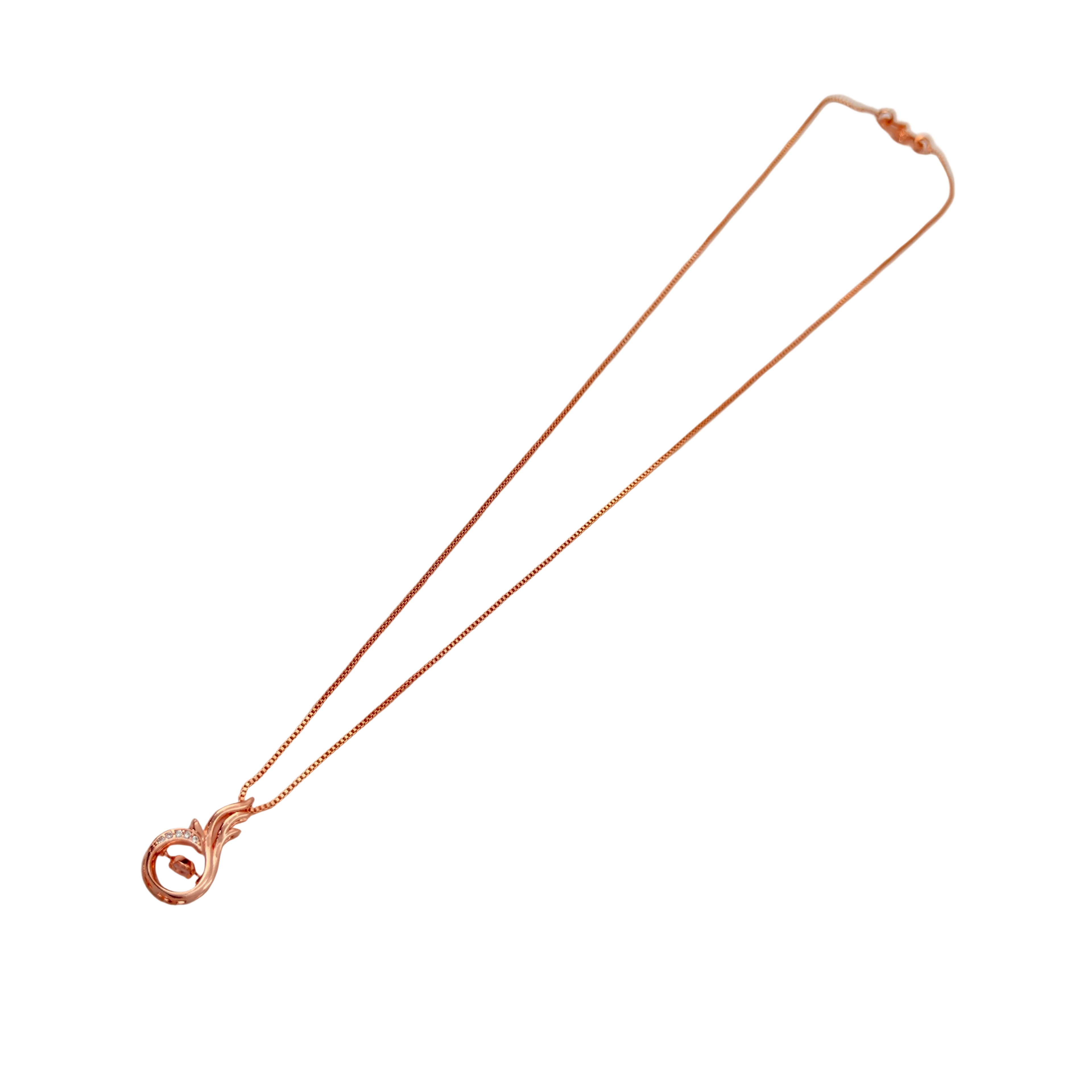 Rose Gold Swan Crystal Pendant Necklace