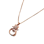 Rose Gold Crystal Cat Pendant Necklace