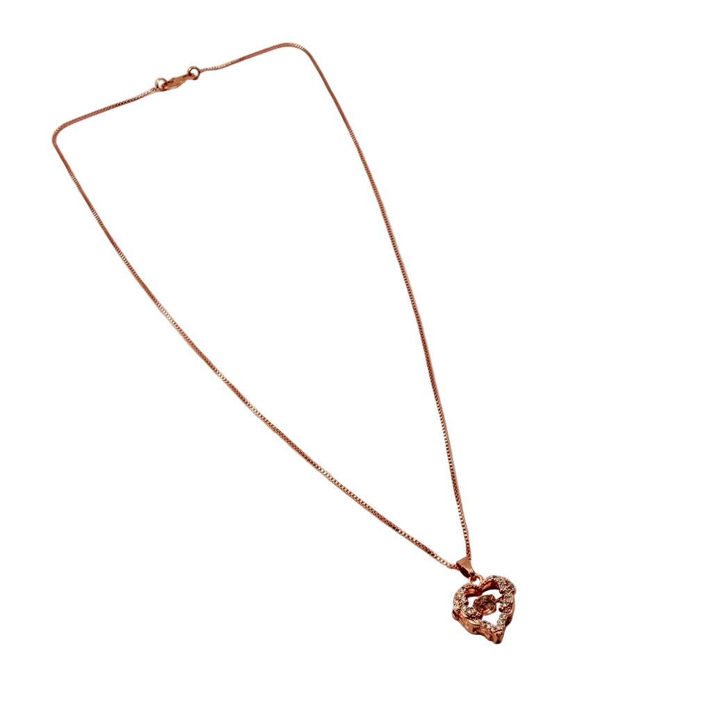 Rose Gold Floral Crystal Pendant Necklace