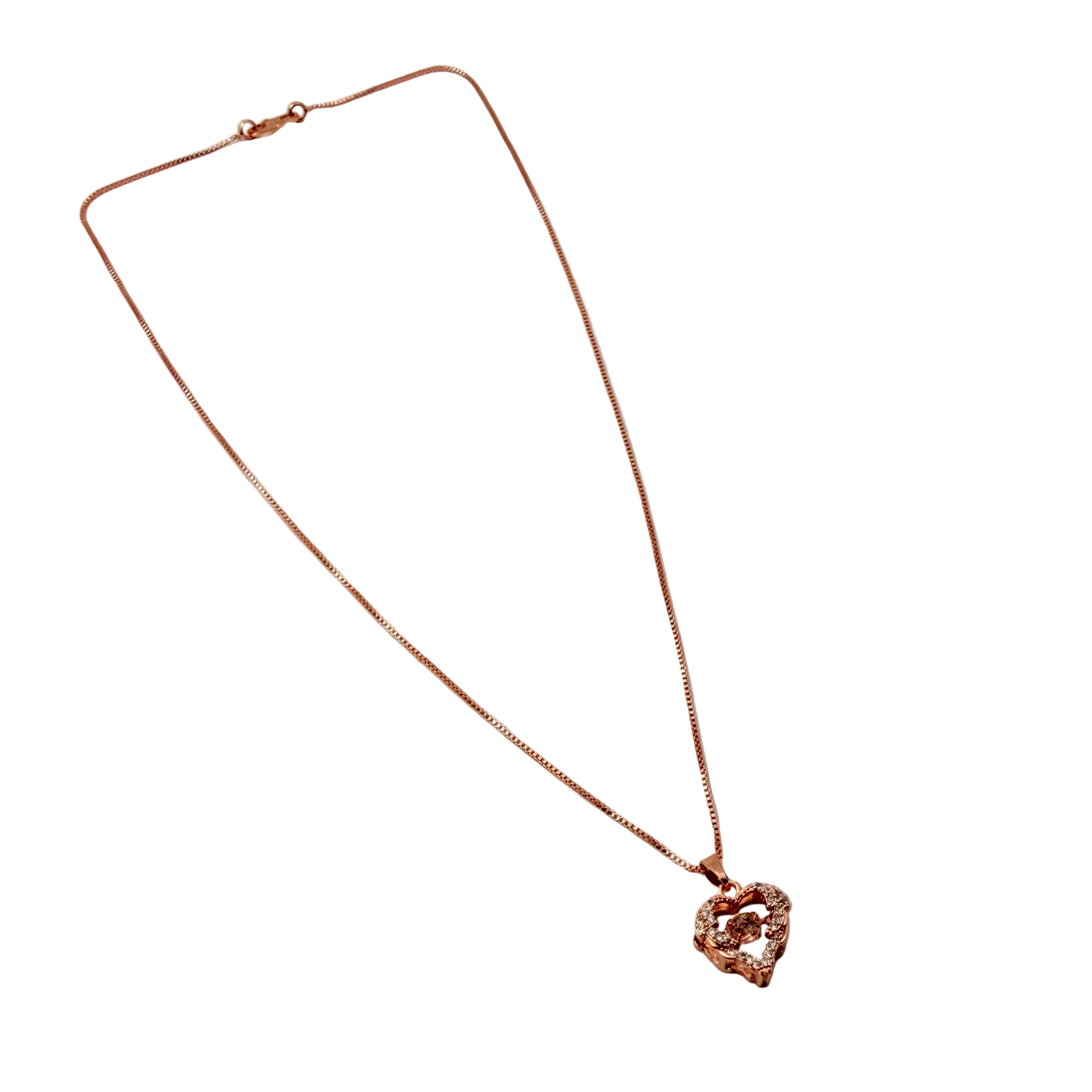 Rose Gold Floral Crystal Pendant Necklace