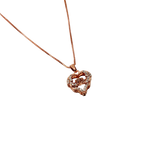 Rose Gold Floral Crystal Pendant Necklace