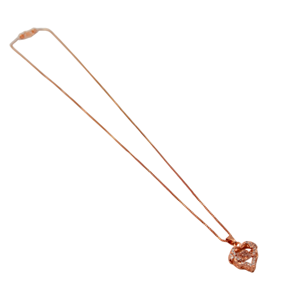 Rose Gold Floral Crystal Pendant Necklace