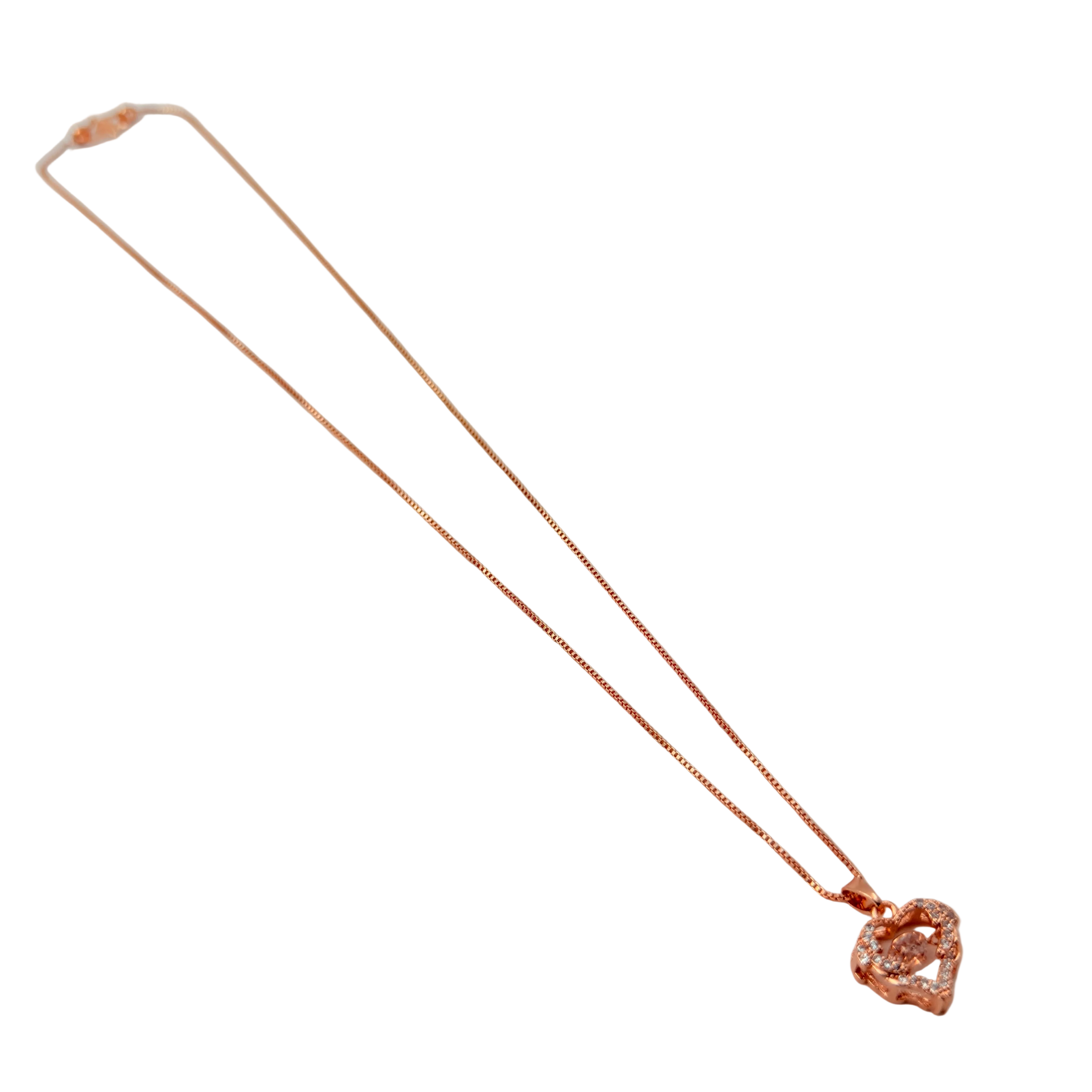 Rose Gold Floral Crystal Pendant Necklace