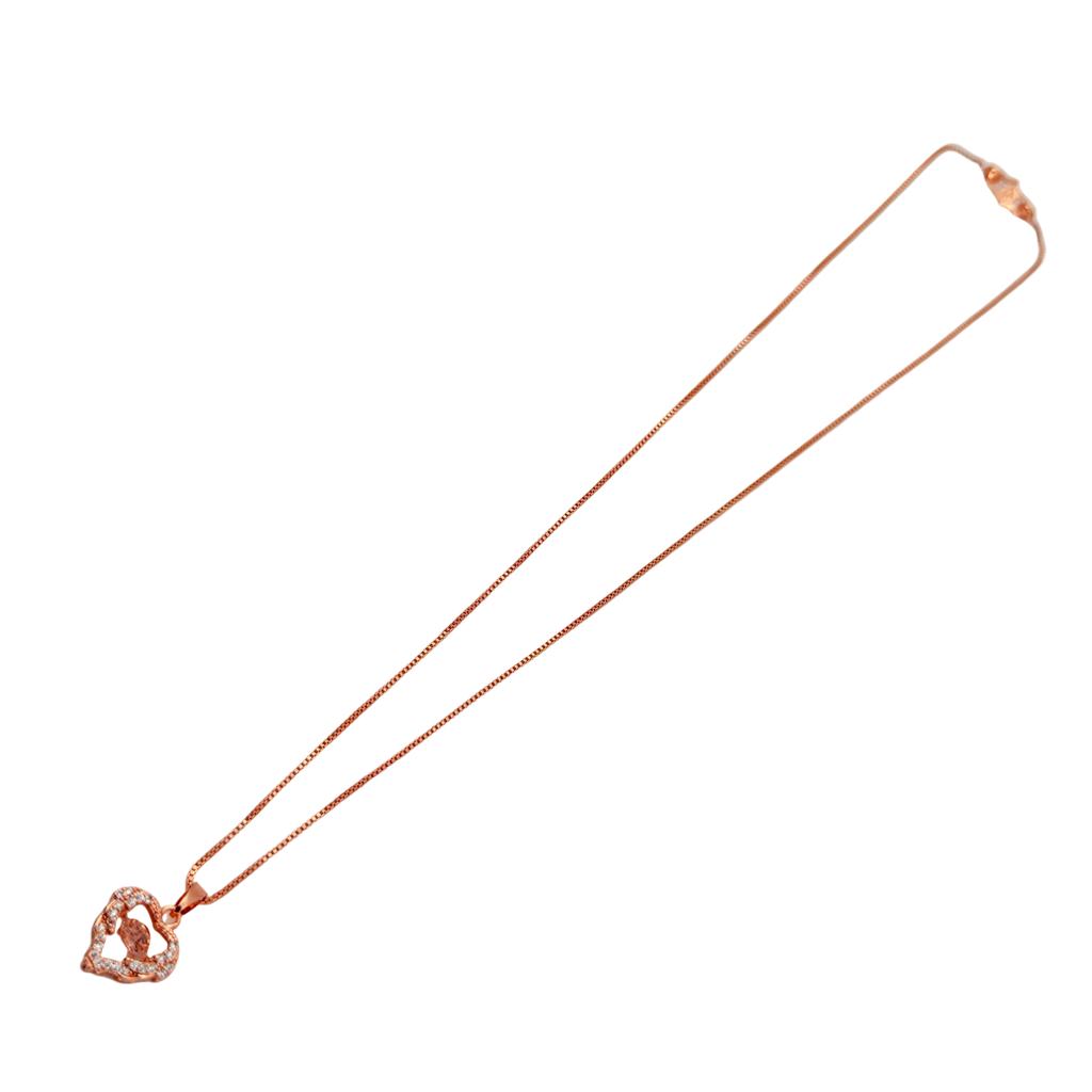 Rose Gold Floral Crystal Pendant Necklace