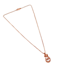Rose Gold Ribbon Crystal Pendant Necklace