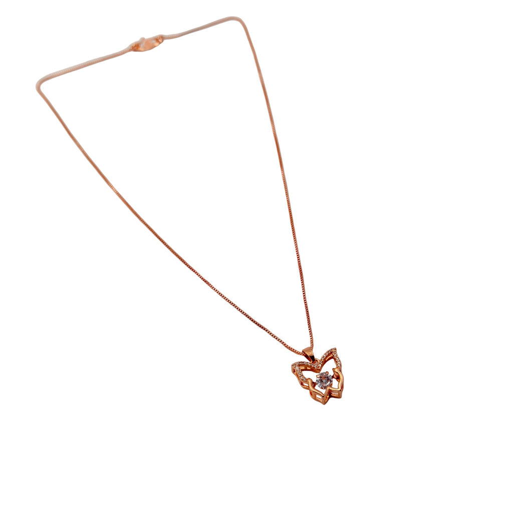 Rose Gold Butterfly Crystal Pendant Necklace