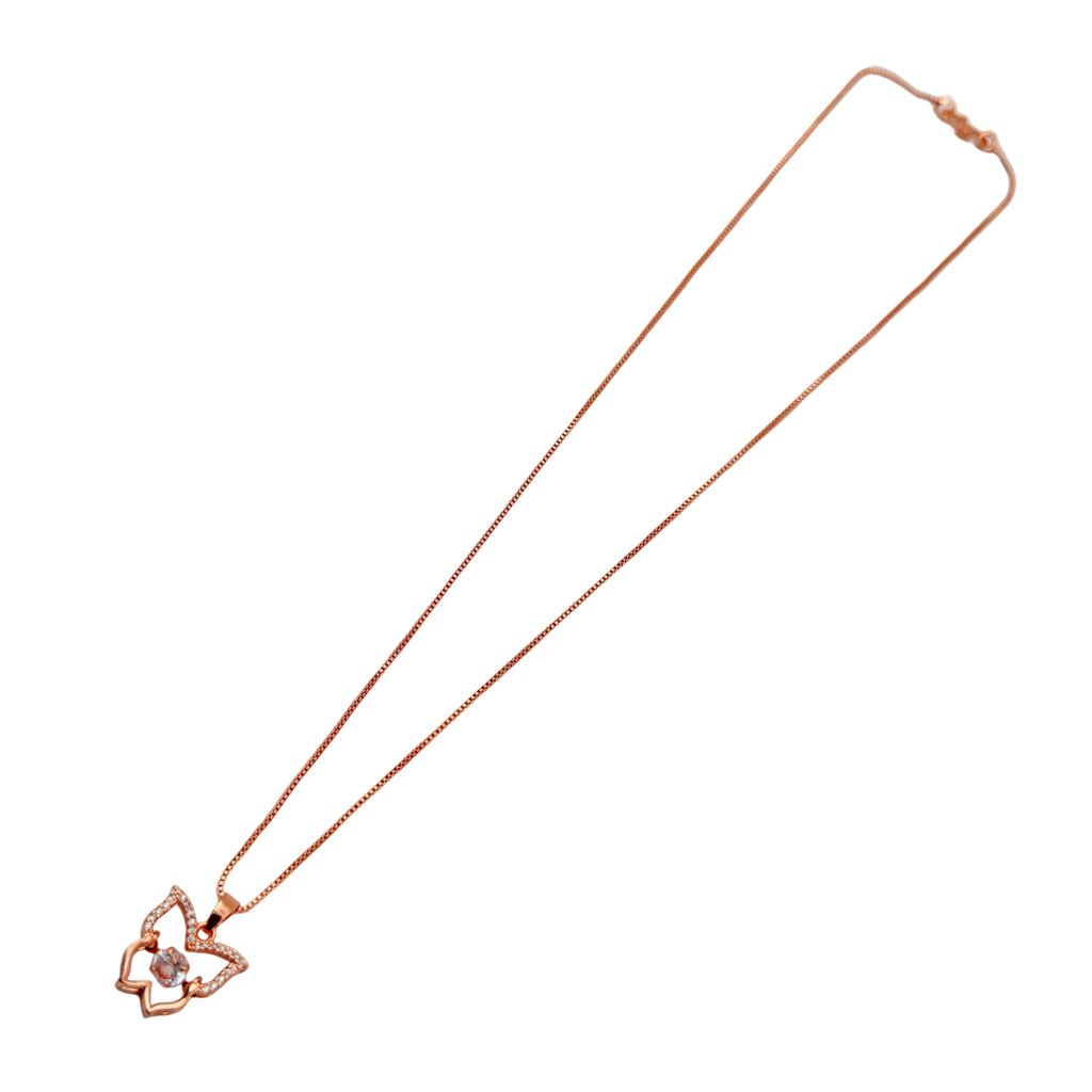 Rose Gold Butterfly Crystal Pendant Necklace