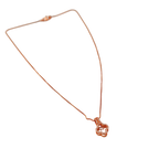 Rose Gold Floral Clover Crystal Pendant Necklace