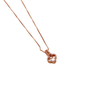Rose Gold Floral Clover Crystal Pendant Necklace