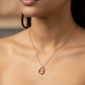 Rose Gold Teardrop Crystal Pendant Necklace