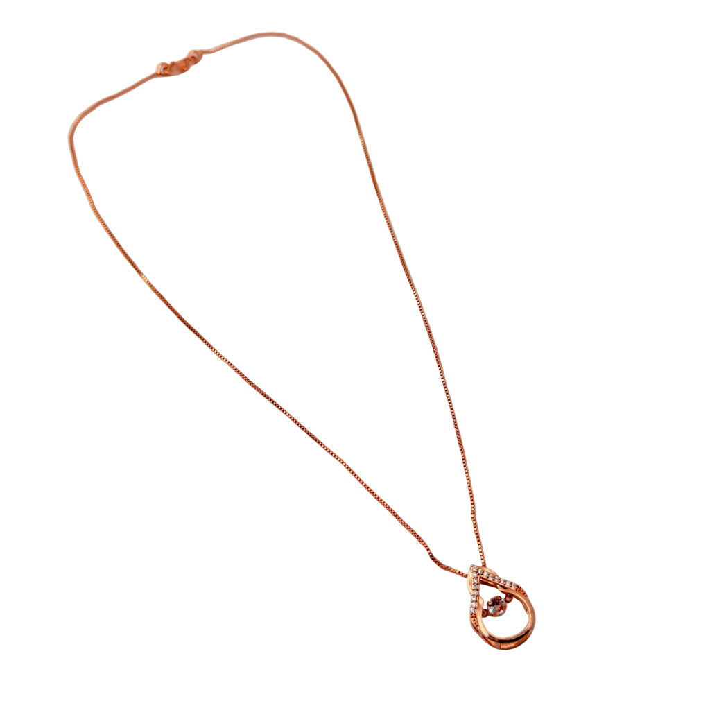 Rose Gold Teardrop Crystal Pendant Necklace