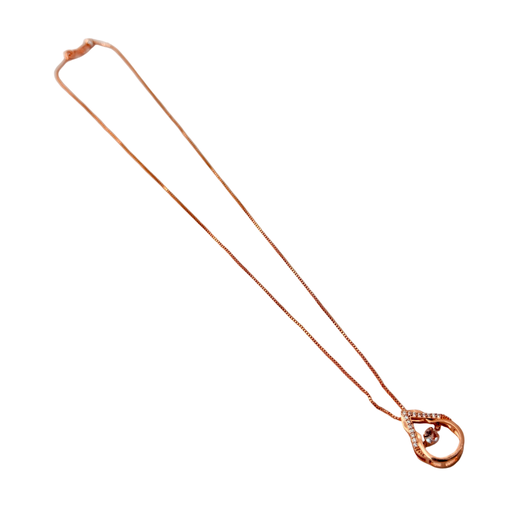 Rose Gold Teardrop Crystal Pendant Necklace