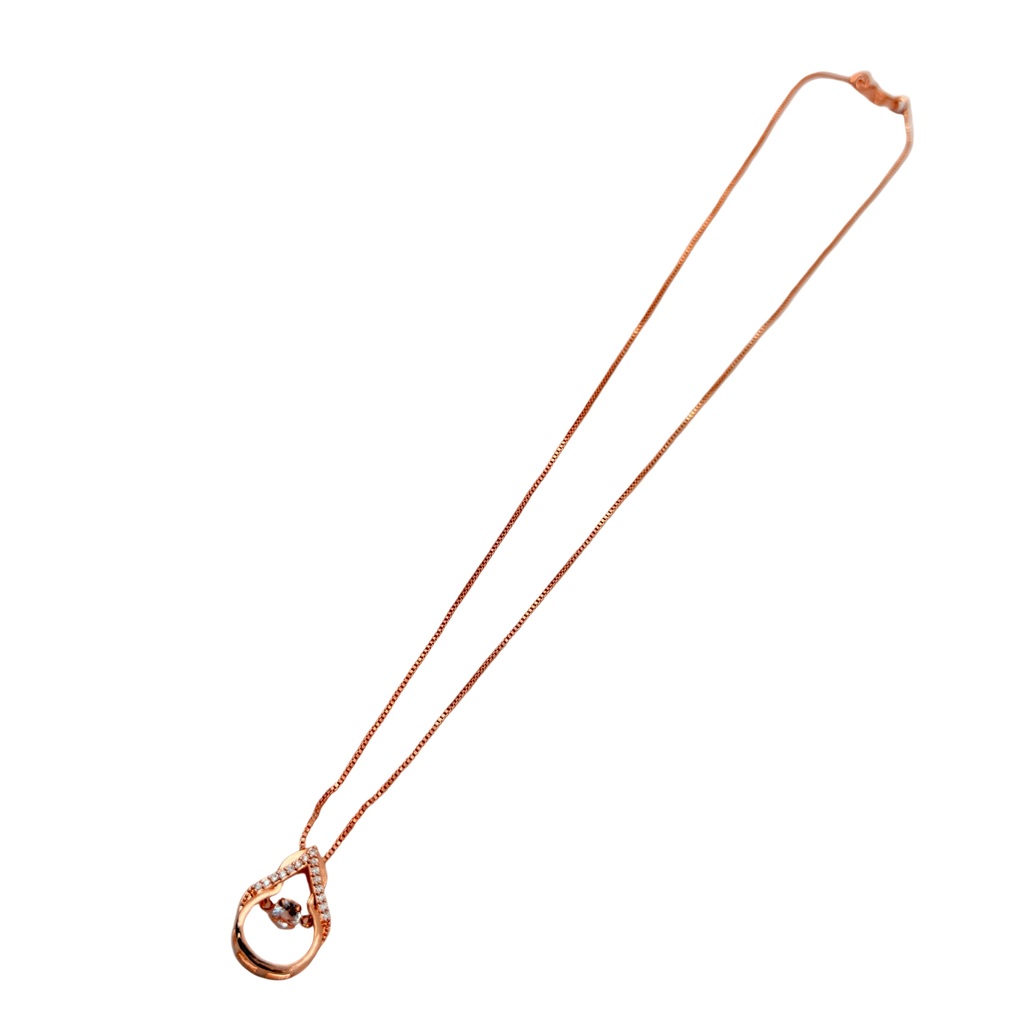 Rose Gold Teardrop Crystal Pendant Necklace