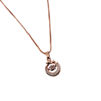 Rose Gold Lucky Horseshoe Crystal Pendant Necklace