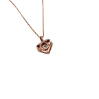 Rose Gold Heart Halo Crystal Pendant Necklace