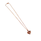 Rose Gold Heart Halo Crystal Pendant Necklace