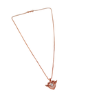 Rose Gold Angel Wings Heart Crystal Pendant Necklace