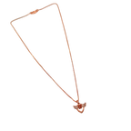 Rose Gold Angel Wings Heart Crystal Pendant Necklace
