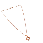 Rose Gold Floral Clover Crystal Pendant Necklace