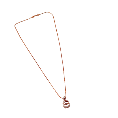 Rose Gold Luxe Lock Crystal Pendant Necklace