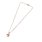 Rose Gold Blossom Halo Crystal Pendant Necklace