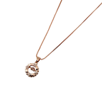Rose Gold Blossom Halo Crystal Pendant Necklace