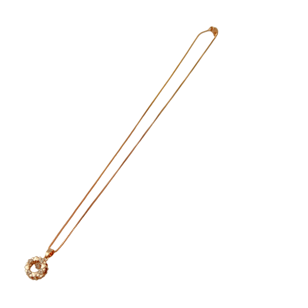 Rose Gold Blossom Halo Crystal Pendant Necklace