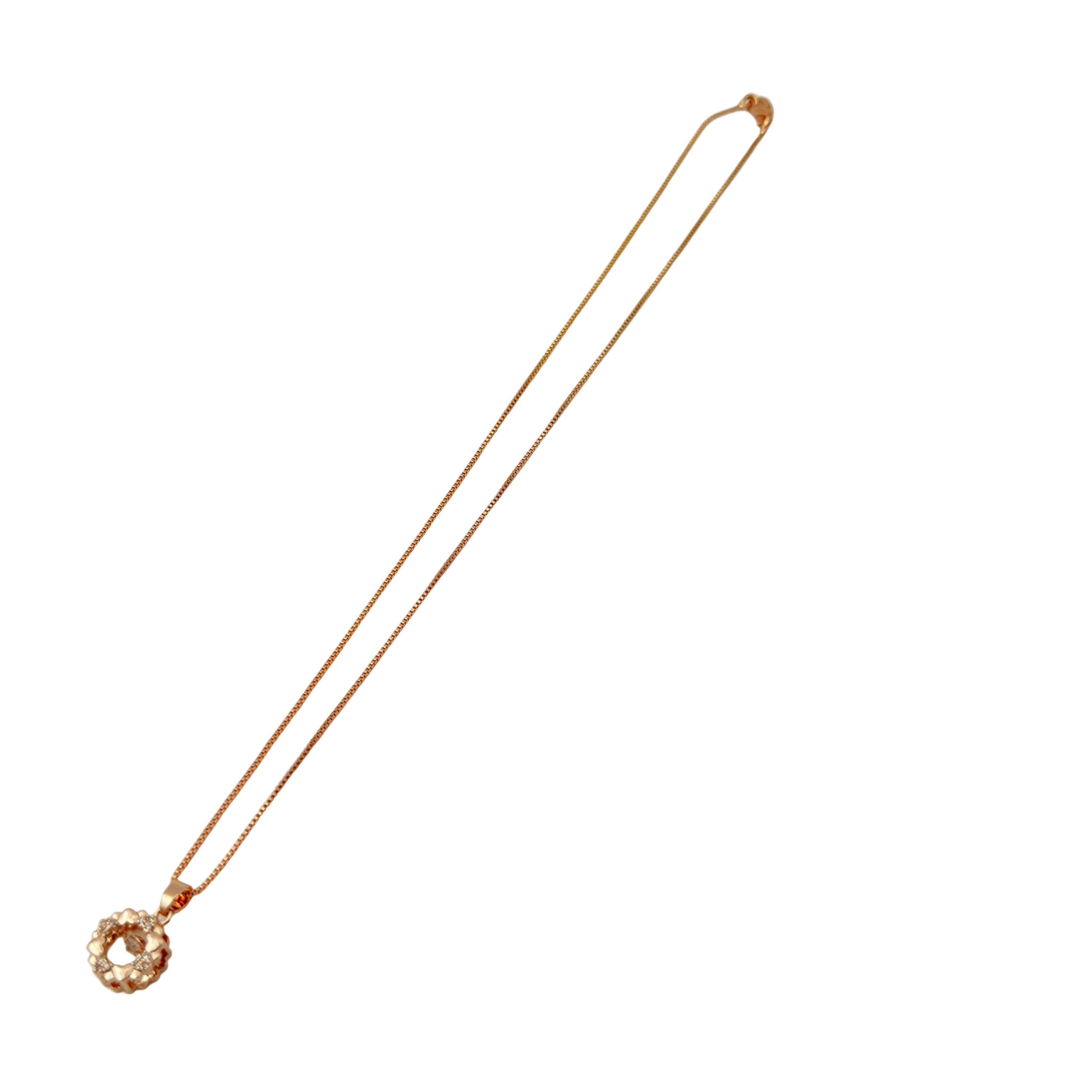 Rose Gold Blossom Halo Crystal Pendant Necklace