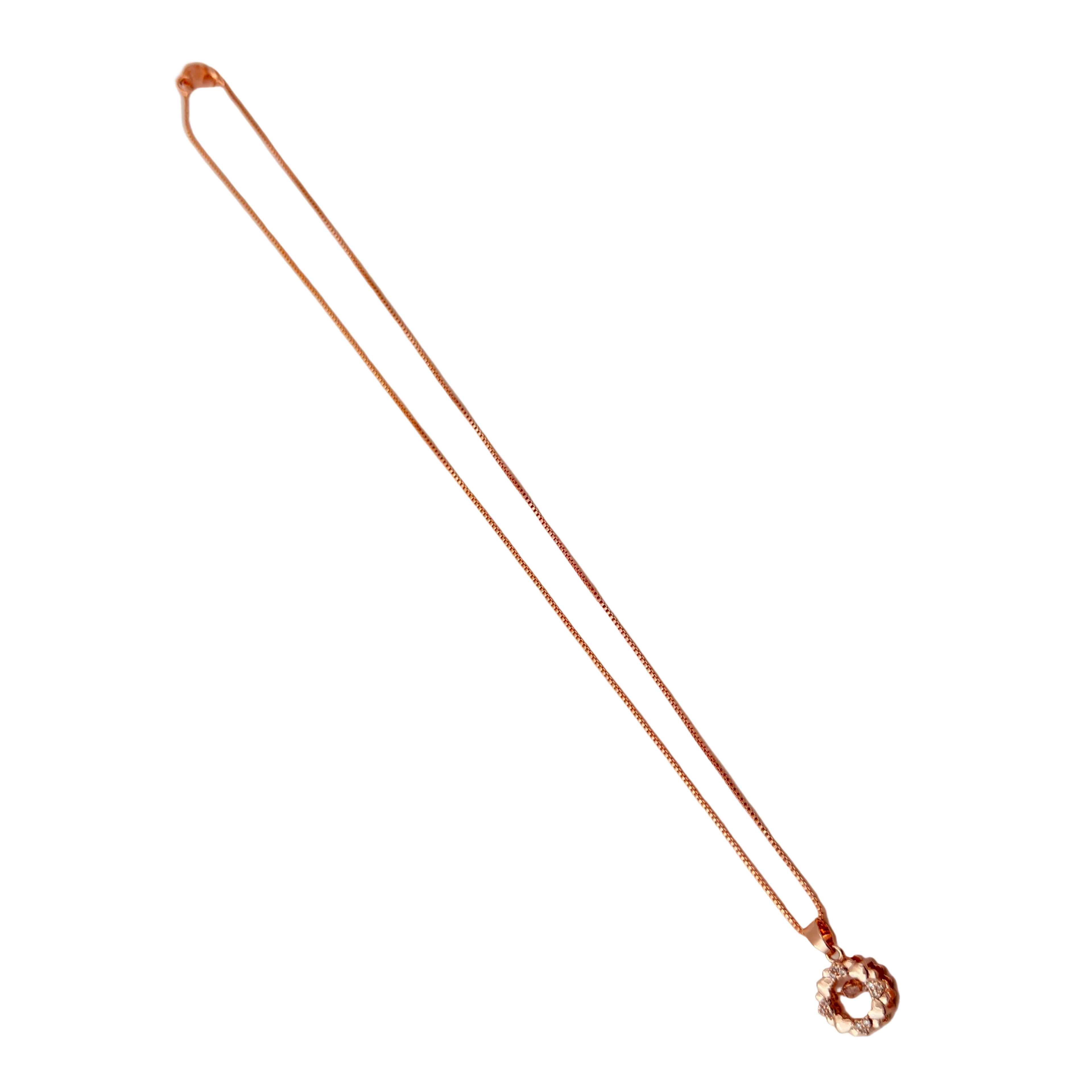 Rose Gold Blossom Halo Crystal Pendant Necklace