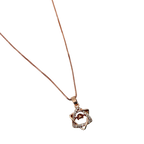 Rose Gold Geometric Star Crystal Pendant Necklace